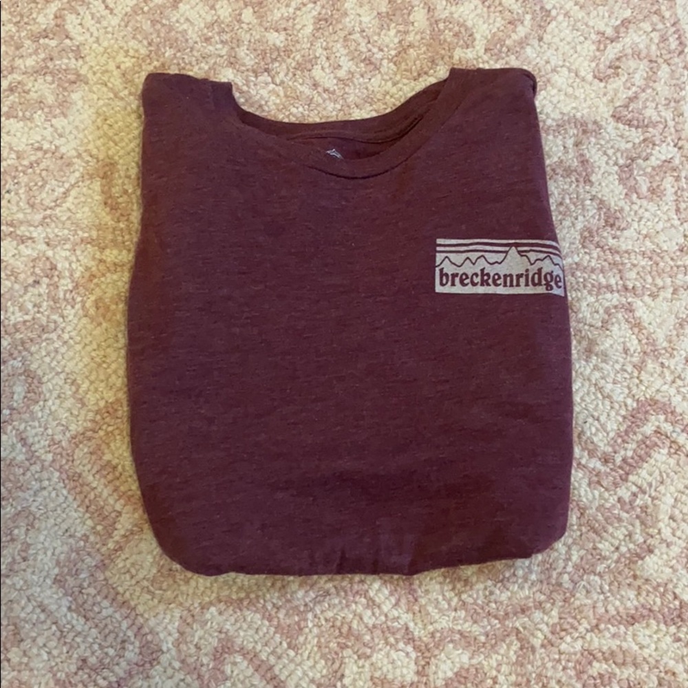 long sleeve maroon Breckinridge, Colorado shirt!